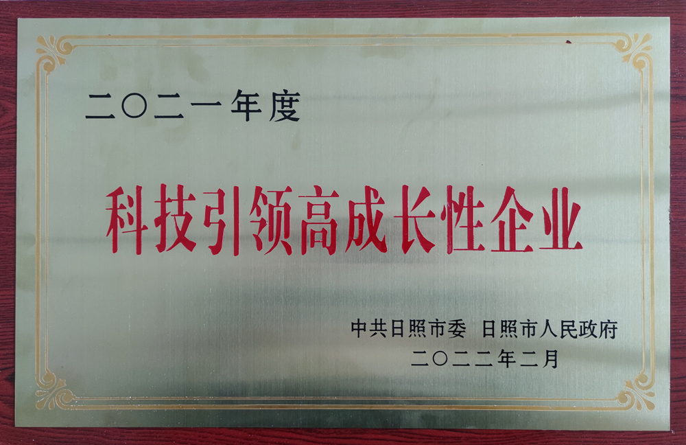 日照市科技引領高成長性企業(yè)